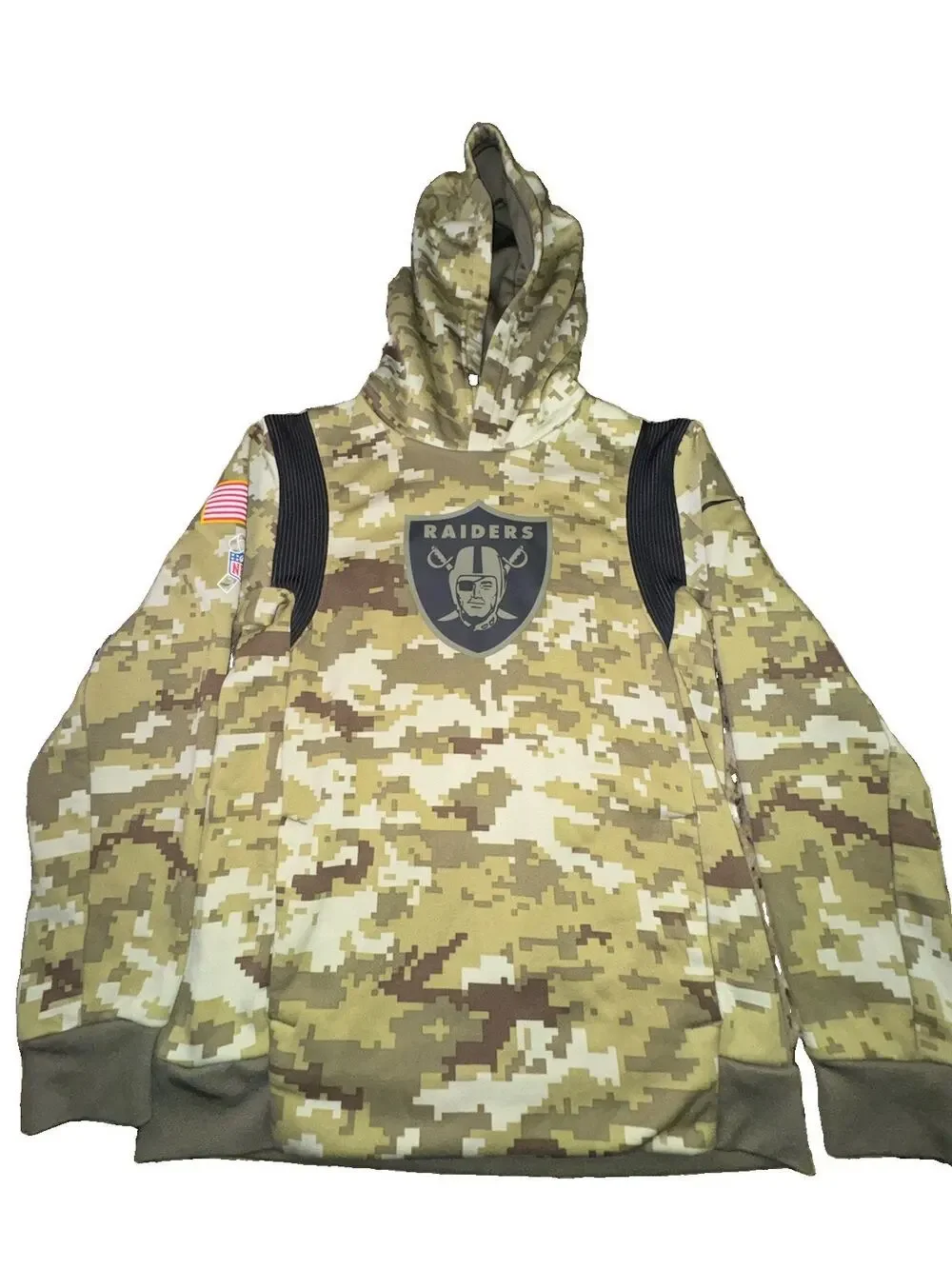 Nike NFL Salute To Service Green Camo Las Vegas Raiders Hoodie Boys 10/12 Medium
